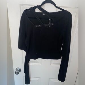 Dark in Love Strappy Long Sleeve Top